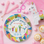 カクテルパーティーカラフルレインボーサマードリンクスおもしろい ペーパープレート (パーティー)