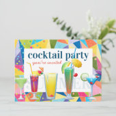 カクテルパーティーカラフルレインボーサマードリンクスおもしろい 招待状 (スタンド正面)