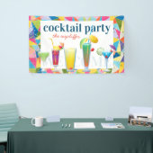 カクテルパーティーカラフルレインボーサマードリンクスおもしろい 横断幕 (トレードショー)