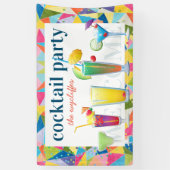 カクテルパーティーカラフルレインボーサマードリンクスおもしろい 横断幕 (縦)