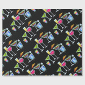 カクテルパーティーガラスの包装紙 ラッピングペーパー (フラット)