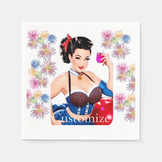 カクテルパーティーガールサンダー_コーブ スタンダードカクテルナプキン (正面)