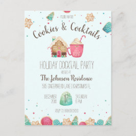 カクテルパーティークリスマスクッキー予算招待状 ポストカード