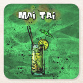 カクテルパーティーコースターコレクション – マイタイ スクエアペーパーコースター (正面)