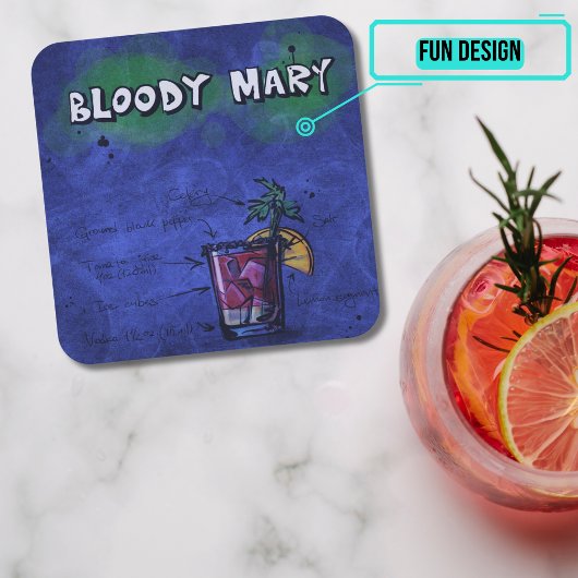 カクテルパーティーコースターコレクション – 血メアリー スクエアペーパーコースター
