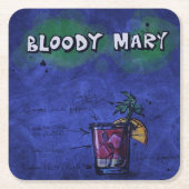 カクテルパーティーコースターコレクション – 血メアリー スクエアペーパーコースター (正面)