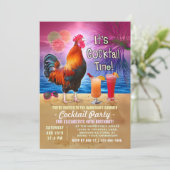 カクテルパーティートロピカルロスターおもしろい誕生日 招待状 (スタンド正面)
