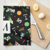 カクテルパーティーパターン キッチンタオル (四つ折り)