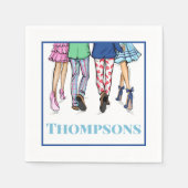 カクテルパーティーファッションカップルのロブスター名門私立校風の名 スタンダードカクテルナプキン (正面)