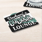 カクテルパーティーミッドセンチュリーモダンバースクエア紙 スクエアペーパーコースター (アングル)