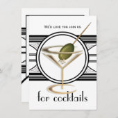 カクテルパーティー中招待状 招待状 (正面/裏面)