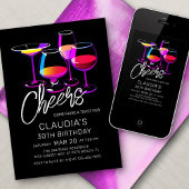 カクテルパーティー応援誕生日招待状 招待状