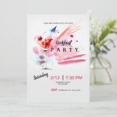 カクテルパーティー水彩招待状 招待状 (スタンド正面)