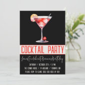 カクテルパーティー、コスモポリタン、ドリンク、バースデーパーティー 招待状 (スタンド正面)