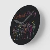 カクテルパーティー ラウンド壁時計 (傾斜)