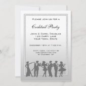 カクテルパーティー、人々のシルエットの招待状 招待状 (正面)