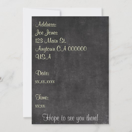 カクテルパーティー 招待状 (裏面)