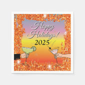 カクテルパーティー、洗練された会話、飲み物 スタンダードカクテルナプキン (正面)