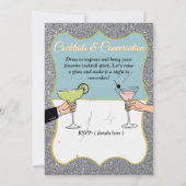 カクテルパーティー、洗練された会話、飲み物 招待状 (裏面)