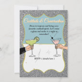 カクテルパーティー、洗練された会話、飲み物 招待状 (裏面)