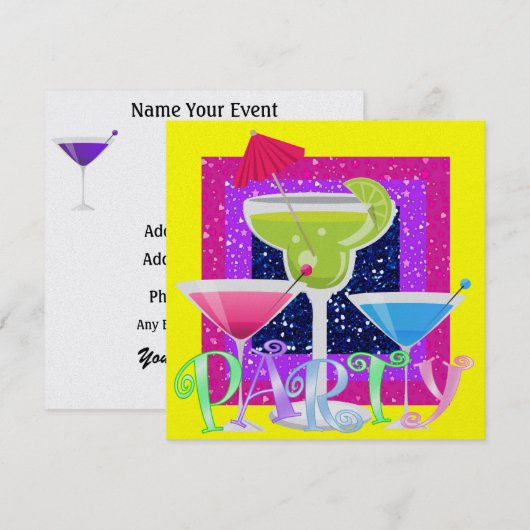 カクテルパーティー- SRF 招待状 (正面/裏面)