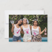 カクテルパープルスタイリッシュスクリプトブライダルシャワー サンキューカード (裏面)