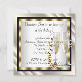 カクテルヒールシューズ女性エレガントバースデーパーティー 招待状 (裏面)