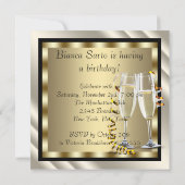 カクテルヒールシューズ女性エレガントバースデーパーティー 招待状 (裏面)