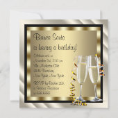 カクテルヒールシューズ女性エレガントバースデーパーティー 招待状 (裏面)