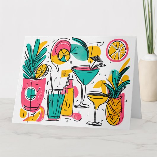 カクテルビッグ折りグリーティングカード カード (正面)