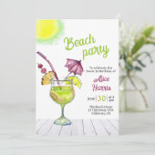 カクテルビーチパーティースウィート16招待状 招待状 (スタンド正面)