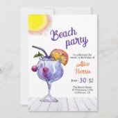 カクテルビーチパーティースウィート16 招待状 (正面)