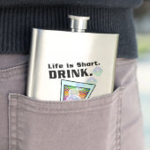 カクテルフラスコ 人生は短い。飲もう。 フラスク (インサイチュ)