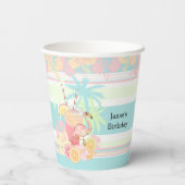 カクテルフラミンゴサマープールビーチトロピカル 紙コップ (裏面)