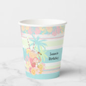 カクテルフラミンゴサマープールビーチトロピカル 紙コップ (正面)