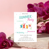 カクテルフルーツサマー誕生日 招待状