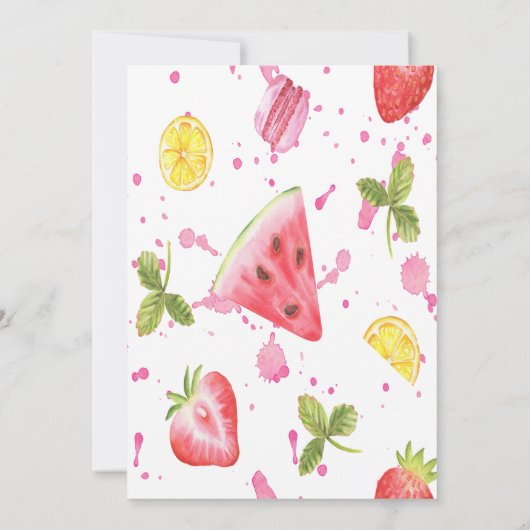 カクテルフルーツサマー誕生日 招待状 (裏面)