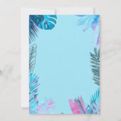 カクテルフルーツブルーパームリーフブライダルシャワー 招待状 (裏面)