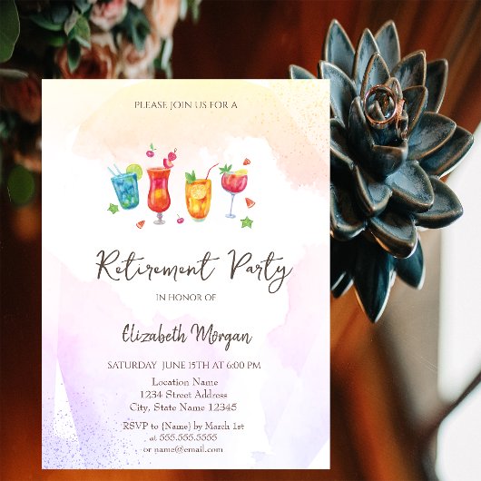 カクテルフルーツリタイアメント招待状 招待状