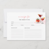 カクテルフローラブライダルシャワーレシピカード 招待状 (正面)