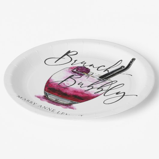 カクテルブランチとバブリーナプキン ペーパープレート (アングル)