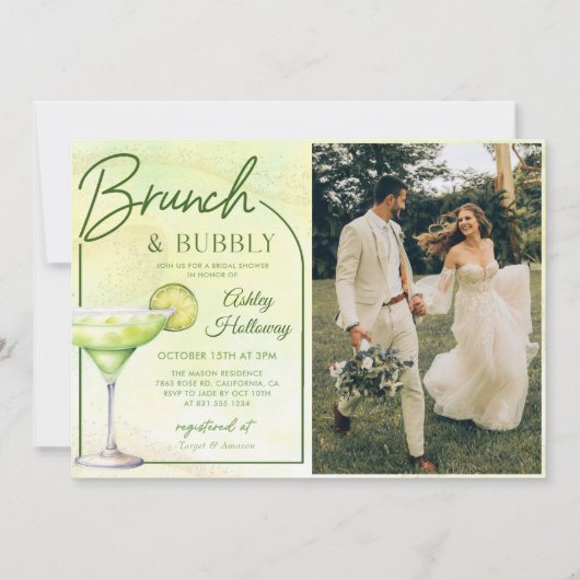 カクテルブランチ&バブリーブライダルシャワー写真 招待状 (正面)