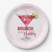 カクテルブランチ&バブリーブライダルシャワー ペーパープレート (正面)