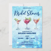 カクテルプールパーティーブライダルシャワー 招待状 (正面)