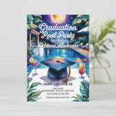 カクテルプ鮮やかールの卒業式パーティーをパーソナライズ 招待状 (スタンド正面)
