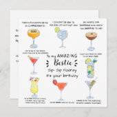 カクテルベスティー誕生日カード 招待状 (正面/裏面)