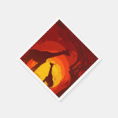 カクテルペーパーナプキンアフリカサファリキリン太陽 スタンダードカクテルナプキン (角)