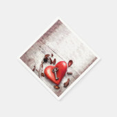 カクテルペーパーナプキンカントリーウッド鍵に私のハート スタンダードカクテルナプキン (角)