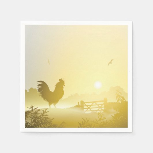 カクテルペーパーナプキンサニーモーニングファームカントリー スタンダードカクテルナプキン (正面)