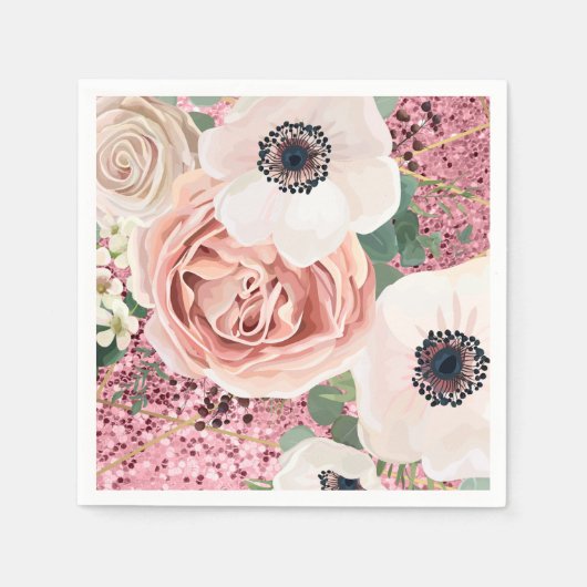 カクテルペーパーナプキンジオメトリックガーデンバラグリット スタンダードカクテルナプキン (正面)